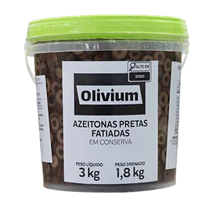 AZEITONA PRETA FATIADA OLIVIUM  BD 1,8/3KG