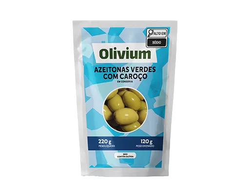 AZEITONA VERDE COM CAROÇO OLIVIUM DP 24 X 120/220G